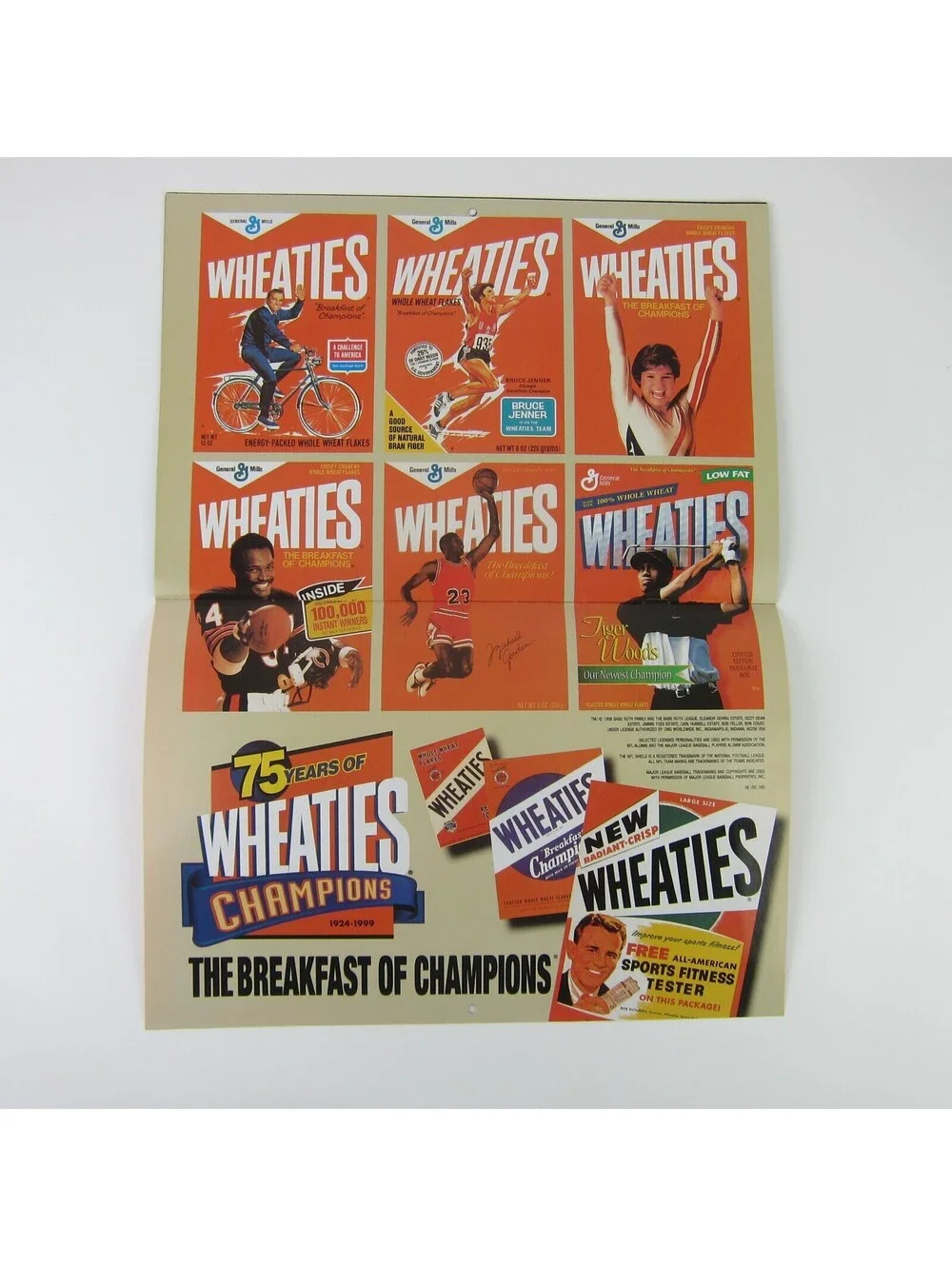 Vintage Wheaties Calendar 1999 Champions & Voting Poster 75 Years Of Champions
